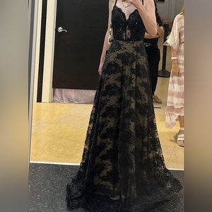 BLACK PROM DRESS , SIZE SMALL still looks brand new !